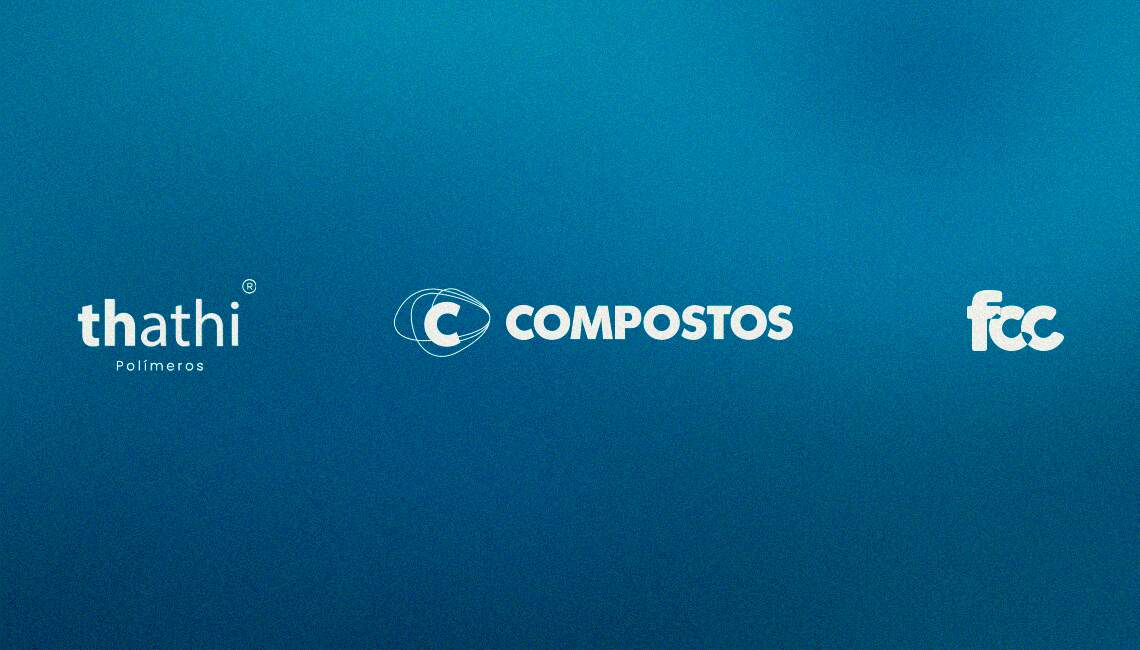 fundo azul com as logos das marcas